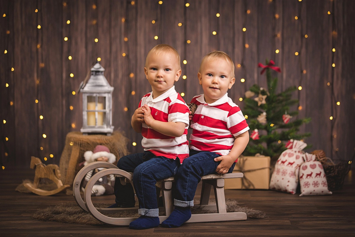 Vánoční sáňky - dvojčata